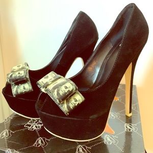 Black Suede Stiletto Heels